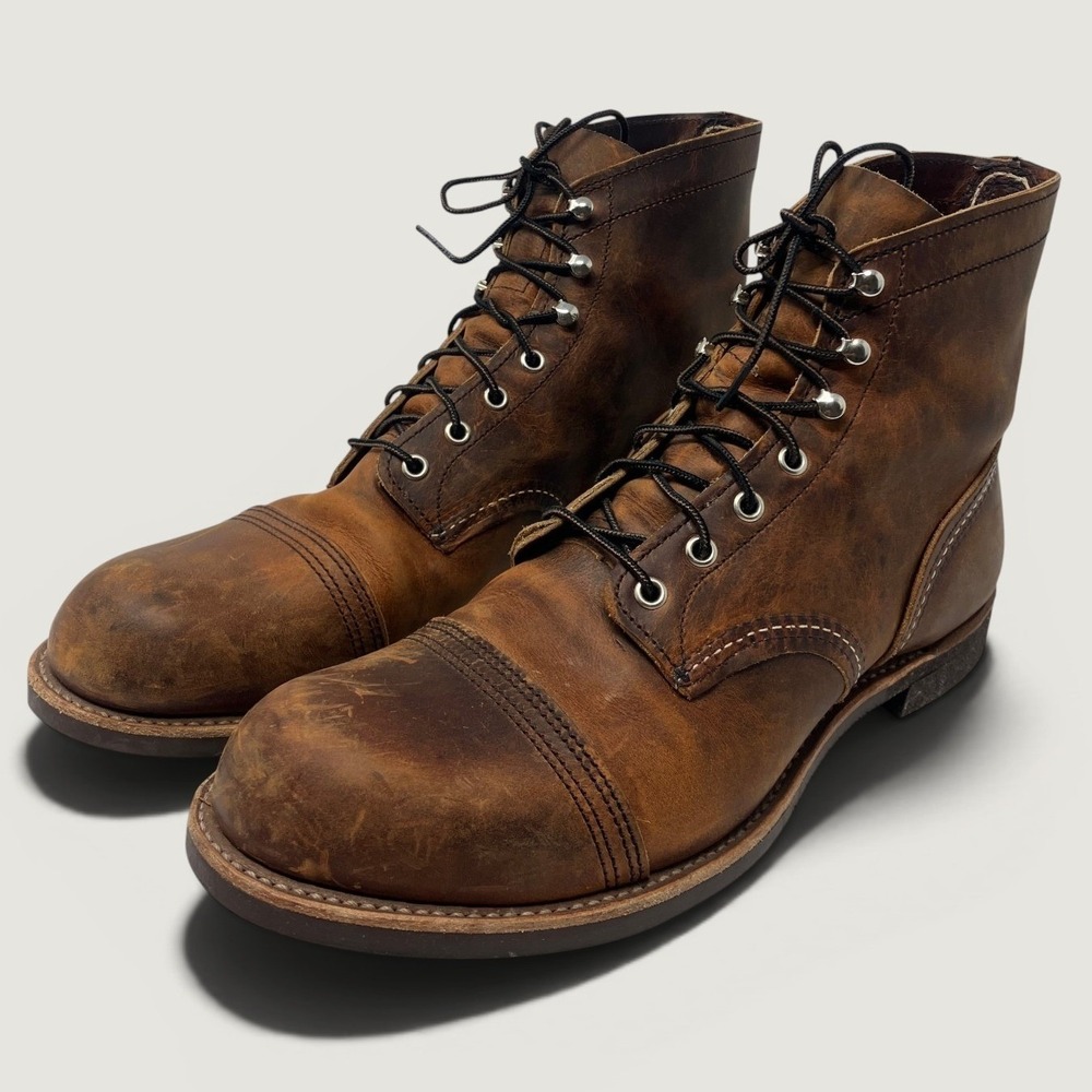 Red Wing Mens 12 D Iron Ranger 8085 Copper Rough & Tough Leather Boots Brown CRT